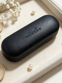 Oakley Elegant Fashion Black Litchi Grain Leather Flap Eyeglass Case Premium Luxury Soft Lining Eyewear Protective Cover Embossed - Black - View 2