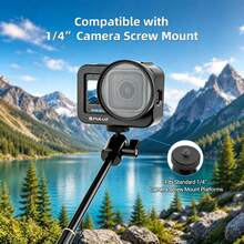 PULUZ Aluminum Alloy Camera Cage For MISSION 1 / 1 Pro, 58mm UV Filter And Lens Cap (Color: Black) - View 1