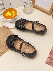 Baby Sweet Mary Jane Shoes, Girls' Non-Slip Soft Sole Shoes - Black - View 4