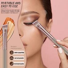 25pcs And 1pc Gift Makeup Brushes Set, Soft Dense Cosmetic Brushes For Foundation Powder Blush Eyeshadow Concealer Contour Highlight, Complete Face & Eye Makeup Brush Kit, Handles For Makeup Beginners And Daily & Party Makeup Application - Multicolor - View 7