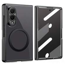 VIETAO Electroplating Transparent Magnetic Wireless Charging Mobile Phone Case Compatible With Samsung Galaxy Z Fold 8 Ultra 7 6 5 4 Fashion Thin Phone Cover Compatible With IPhone Duo With Tempered Glass Screen Protector - Black - View 13