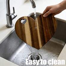 Heart-Shaped Cutting Board, Suitable For Cream Cakes, Mini Trays And Gift Boxes - Wedding, Birthday, Party, Valentine's Day, Christmas And Dinner Plate Wooden Board - Brown - View 5