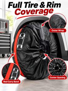 4pcs Oxford Fabric Tire Covers, Waterproof Dustproof Full-Cover Wheel Storage Protectors, Spare Tire Cover Options For 13-23 Inch Tires, Protective Accessories For Compatible Tire Sizes - Tire Cover - View 1