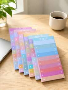 50pcs Self-Adhesive To-Do List Stickers, Multi-Color Lined Memo Pads For Notebooks And Planners, Home And Office Use, Office Supplies, Random Colors - one-size - View 6