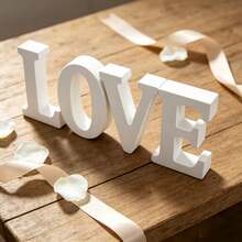 1pc Wooden Ornament, Letter Design Home Decor Craft Wall Decor Wooden Letters, Free Combination, Decorative Standing Letter Slice Sign Board Decor, For Crafts Home Party, Birthday Party, Wedding, Other Party Project Scene Decor - Multiple Styles - View 3