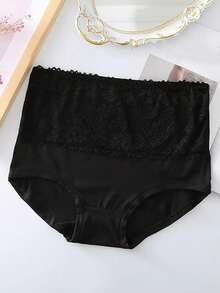 4pcs/pack Women's Plus Size Soft Skin-friendly Lace Trimmed Triangle Panties - Multicolor - View 10