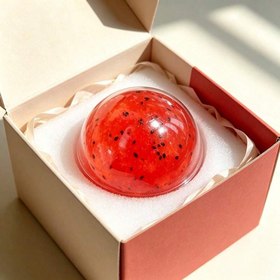 1PC Handmade Watermelon Slushie Squishy Toy, Pressable Pits, ASMR Sound Control Stress Relief Squeeze Ball, Bright Red, Birthday Gift For Siblings, Holiday Gift, Christmas Gift, Halloween Gift, Perfect Gift, Venting Toy, Best Gift, Squishy