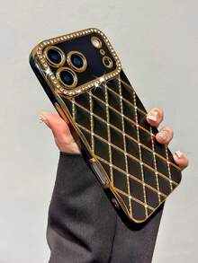 1pc Rhombus Rhinestone Electroplated Laser-Engraved TPU Phone Case Compatible With IPhone Waterproof Shockproof Anti-Fall Scratch Resistant - Multicolor - View 40