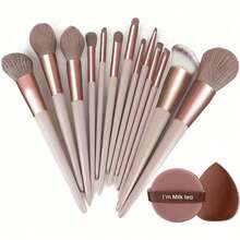 This Makeup Brush Set Includes Eyeshadow Brush, Eyebrow Brush, Foundation Brush, Powder Brush And Highlighter Brush. It Is Perfect For Daily Makeup, An Excellent Gift, And Can Create A Professional And Exquisite Makeup Look. - Coffee Brown - View 4