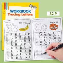 32-Page Alphabet Tracing Practice Book, Includes A To Z Letter Practice. Fun Early Writing Practice Book, Includes Drawing Pages, Magic Words, Practice Workbook And Durable English Writing Notebook, Essential For School Season. - Multicolor - View 7