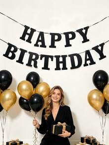 1set(2pcs)- HAPPY BIRTHDAY Birthday Banner - Multi-color - View 8
