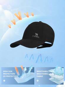 CAMEL CROWN Women & Men Baseball Cap, New Summer Sun Protection Sports Tennis Hat, Face-Slimming Visor Sun Hat - Phantom Black - View 3