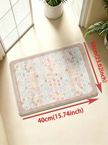 SANJIANGDI 1pc Colorful Macaron Pattern Kitchen Mat, 0.6mm Faux Cashmere Material, Soft And Machine Washable, Suitable For Kitchen, Hallway, Bathroom, Living Room, Outdoor Entrance, And Toilet, Usable Year-Round And Adaptable To Various Occasions. - Multicolor - View 12