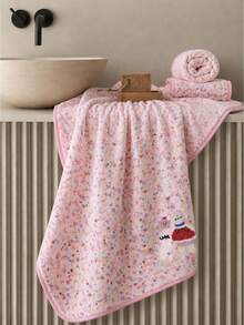 Set Handuk Bordir Alpaca Kartun Lucu 1/3 buah, Handuk Wajah Lembut dan Menyerap, Handuk Penyerap Tinggi Penting untuk Kamar Mandi dan Rumah - Berwarna merah muda - View 6