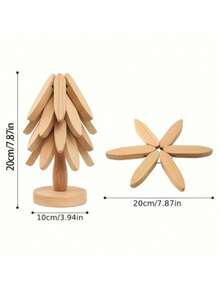 "Insulated Tree" Solid Wood Heat-Resistant Mat - High-Temperature Resistant Table Mat, Solid Wood "Christmas Tree" Shaped Coaster/Cast Iron Pot Mat; High-Quality Coaster With Dual Function Of Home Decor And Tableware Mat, Suitable For Kitchen Decor And Christmas Home Decoration. Applicable Scenes Include Home Decor (Including Autumn, Christmas And Daily Styles), Office Decor, Girls Birthday Decor And Bedroom Wall Decor. - Multicolor - View 5