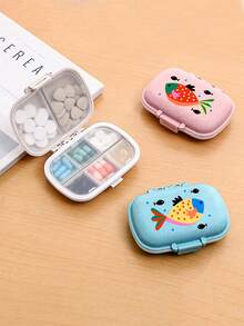 Small Medicine Box With Retro Fish Pattern, Retro Medicine Box, Portable Minimalist Medicine Box, Medicine Storage Box With Compartments, Suitable For Family And Travel, Portable Travel Mini Medicine Box, Divided Travel Medicine Storage Box, - Multicolor - View 4