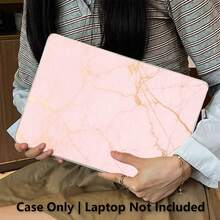 1pc Pink Marble Pattern UV Printed Laptop Protective Case, Minimalist Lightweight Durable Protective Shell Compatible With 13 Inch Neo Laptop A3404 Model/ Air Pro 13.3 13.6 14.2 15.3 16.2 Inch/ Matebook D14/D16 - View 3