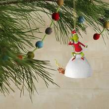 The Grinch 9 قطع من زينة الراتنج المعلقة الاحتفالية، قلادة ديكور شجرة عيد الميلاد الإبداعية، تصاميم أشكال متعددة الأنماط، إكسسوار ديكور المنزل والسيارة وحقيبة الظهر للعطلات، لوازم حفلة عيد الميلاد - الوحش الأخضر - مشاهدة 6