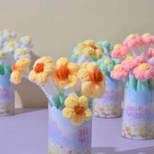 Puff Flower Twisted Pen, Line Drawing Weaving Flower Neutral Pen, Office Gift, Quick-Dry Pen For Exam Practice - Multicolor - View 3
