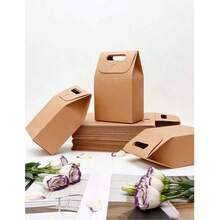 6pcs Kraft Paper Gift Bags With Window, Foldable Blank Paper Storage Bags, Small Decorative Accessory Universal Packaging Bags, Suitable For Easter, Halloween, Wedding, Birthday Party, Holiday Return Gifts, Handmade Small Items Storage, Multi-Scenario Universal - Multicolor - View 10
