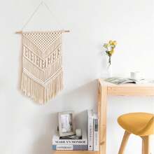 1pc Macrame Wall Art Handmade Woven Lace Tapestry Bohemian Style Colorful Tassel Wall Hanging Decor - Multicolor - View 7