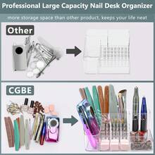 1PC Nail Machine & Nail Drill Holder 28 Holes Clear Drill Bit Plastic Stand For Desktop Storage, Skincare Storage, Gadget Storage, Professional Nail Tool Organizer And Storage Box (ABS) - Multicolor - View 5