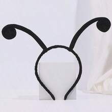 1pc/2pcs Halloween Personalized Elegant Party Ant Headband Suitable For Holiday Use, Vintage Y2K Style, With Fabric Animal Antennae - Cartoon Insect Design (E.G., Bee, Butterfly), Suitable For Halloween Party And Performance Costumes - Simple Hair Accessory, No Feathers - Black - View 5