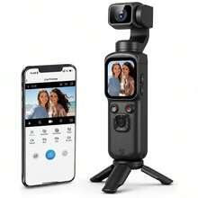 4K Pocket Camera For Vlog, 75MP Handheld Vlog Camera, 330° Rotating Lens, Wireless, With 64G TF Card, 1.72-Inch Touchscreen, Face Tracking, Tripod, Pocket Camera For Daily Recording - View 2