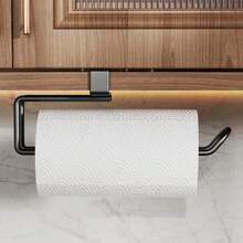 1pc Luxury Gold/Black/Silver Clip-On Paper Towel Holder, No-Drill Installation Kitchen Cabinet Hanging Paper Roll Rack, Modern Metal Under-Cabinet Paper Towel Storage Rack, Suitable For Kitchen Countertop - View 7