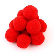 Christmas Colourful Red Pompoms 10-50mm Large And Small Pom Poms Fuzzy Puff Balls Assorted For DIY Arts And Craft Creativite Home Party Christmas Halloween Valentine's Day Decorations - PM - View 15