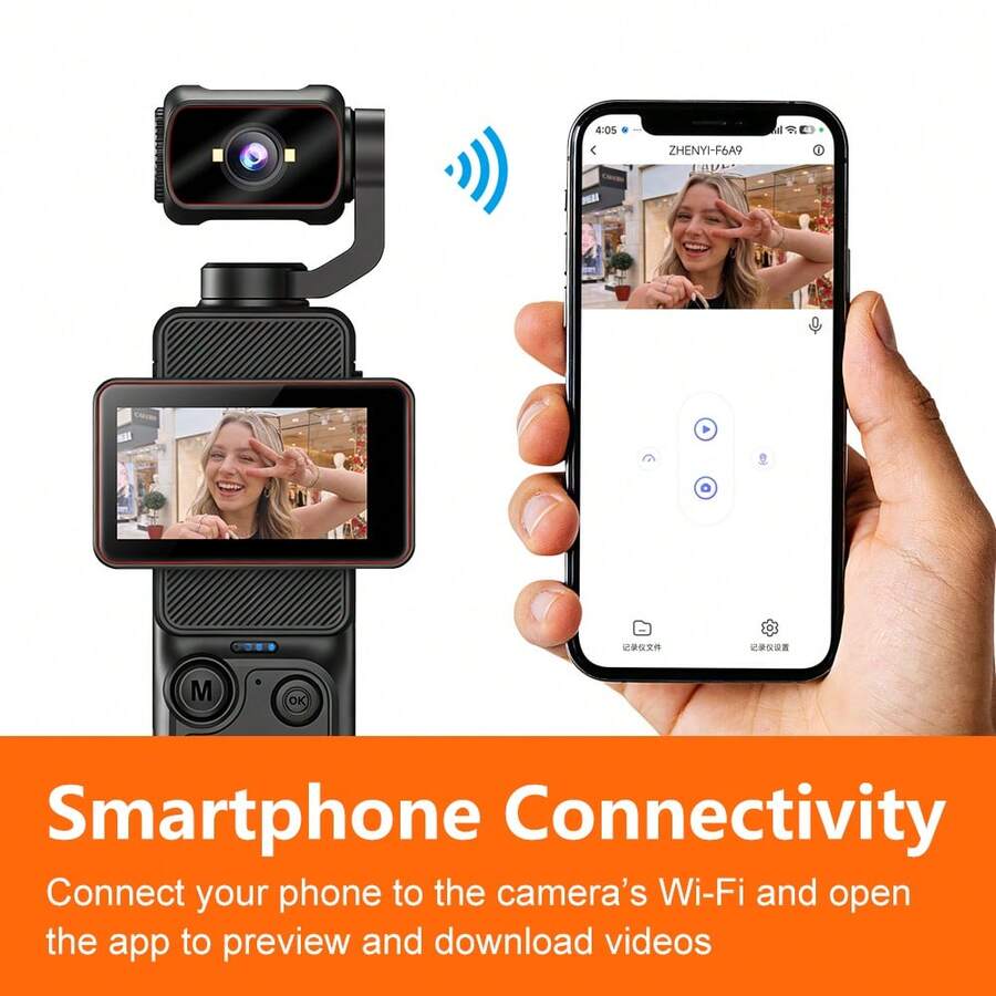 Cámara digital portátil de mano con pantalla giratoria abatible, rotación frontal/trasera de 180°, rotación derecha de 90°, compatible con flash, disparo nocturno, enfoque automático, modo paisaje/retrato, tarjeta SD integrada de 64GB y batería de 1000mAh - Ver 1