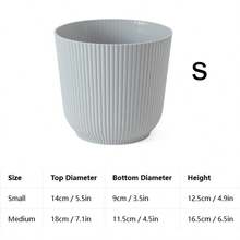 Thickened Slouchy Desktop Vertical Stripe Round Plastic Hydroponic Planter For Butterfly Orchid And Snake Plant, Anti-Ceramic Flower Pot, Minimalist Versatile Matte Solid Color, Suitable For Living Room, Bedroom, Office, Windowsill, Succulents And Pothos, Large And Small Sizes Available - Minimalist Flower Pot - View 13