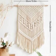 1pc Macrame Wall Art Handmade Woven Lace Tapestry Bohemian Style Colorful Tassel Wall Hanging Decor - Multicolor - View 13