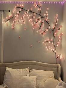 1 buah Lampu Ranting Bunga Sakura, 8 Mode Berkedip, Cocok untuk Penggunaan Dalam/Luar Ruangan di Musim Semi/Panas, Cocok untuk Dekorasi Pernikahan, Suasana Pesta, Hari Valentine, Natal, Ulang Tahun, Upacara Wisuda, dan Lainnya, Estetis - MultiWarna - View 2