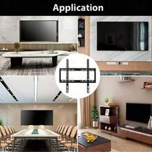 1pc Ultra-Thin TV Wall Mount, Suitable For 26-60 Inch TVs, Low Profile Design, Max Load 50kg (110lbs), VESA 400x400mm, Secure TV Installation, Bring Stunning Visual Experience - Black - View 3