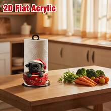 1pc 2D Flat Printed Creative Christmas Dog Pattern Plastic Kitchen Countertop Paper Towel Holder, Home Party Decoration Paper Towel Rack, Suitable For Holiday Party, Birthday Party, Wedding Decoration, Applicable For Kitchen - Multicolor - View 6