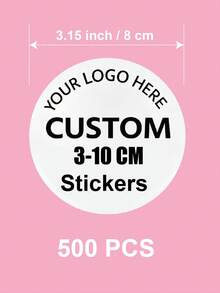 1/20/50/100/500pcs 3-10cm Customized Personalized Waterproof Round Stickers For Business Logo, Suitable For Various Occasions, Photos, Images, Labels, Custom Logo Stickers, Circle Label Stickers, Custom Sticker Logos, Thank You Sticker - White - View 36