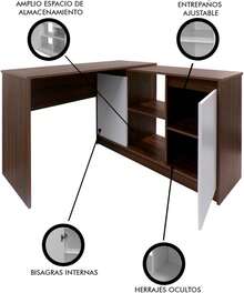 Roller Computer Table - PAROTA/WHITE - View 8