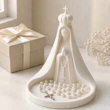 1pc Crown Cross Stitch Bead Tray, Cream White Jewelry Dish, Used For Holding Cross Stitch Beads, Necklaces, Rings And Small Keepsakes, Bedroom, Bedside Table And Home Prayer Corner Desktop Decor - Multicolor - View 6