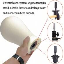 Canvas Wig Mannequin Head With Tripod Stand Kit, Multi‑Color Canvas Block Head, Adjustable Wig Tripod & Table Clamp, Wig Making Tools Set With T‑Pins, C‑Pins, Wig Caps, Comb, Hair Clips For Wig Styling Display Making - View 5