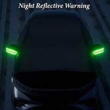 Car Windshield Snow Cover, Oxford Cloth Frost Ice Snow Sun Dust Protection Cover, Waterproof Windshield Cover With Rearview Mirror Pocket And Reflective Strip, Foldable Winter Car Front Window Half Cover Car Accessory - C'c - View 10