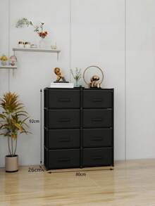 1 Pack Multi-Drawer Sturdy Freestanding Fabric Storage Dresser Cabinet, Modern Neutral Color Vertical Drawer Organizer Unit With Handles For Bedroom Hallway Closet Entryway, Christmas Thanksgiving Home Organization Gift - Multicolor - View 21