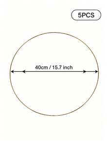 1pc/5pcs /10pcs 6 Sizes Metal Floral Hoop Wreath Macrame Silvery Hoop RingsFor DIY Floral Macrame Hoop, Wedding Decorations,Dream CatcherAnd Wall Hanging Crafts - Gold - View 22