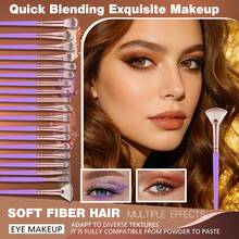 25pcs And 1pc Gift Makeup Brushes Set, Soft Dense Cosmetic Brushes For Foundation Powder Blush Eyeshadow Concealer Contour Highlight, Complete Face & Eye Makeup Brush Kit, Handles For Makeup Beginners And Daily & Party Makeup Application - Multicolor - View 8