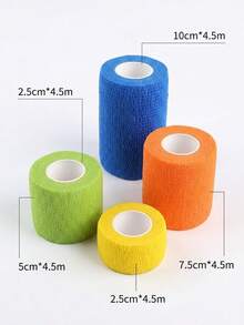 Elastic Breathable Non-Woven Sports Tape, Suitable For Supporting Wrist, Ankle, Lower Back, Knee And Finger, Ideal Accessory For Fitness Activities And Various Ball Sports - Multicolor - View 7