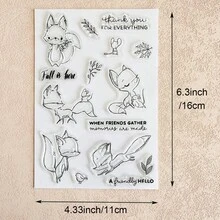 Thanksgiving Autumn Transparent Silicone Stamps, Turkey, Pumpkin, Rabbit, Autumn Text Pattern Rubber Stamps, Suitable For Greeting Card Making, Scrapbooking, DIY Paper Crafts - Thanksgiving-1 - View 3