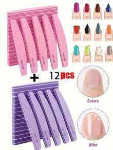 10/5/1pc Purple/Pink Multi-Size Sponge Nail File Set, Soft Sponge Nail Polishing, Easy To Grip, For Filing And Polishing Nails - Multicolor - View 21