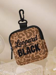 1pc Leopard Print Print Mini Coin Purse,Zipper Closure Small Pouch With Swivel Hook For Earphones Coins Key, Can Hang On Backpack - Multicolor - View 10