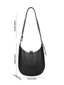 Vintage Casual Men's Crossbody Bag, Simple Versatile Large Capacity Shoulder Bag, Lightweight Durable Textured Commuter Small Sling Bag For Daily Travel - Black - View 3