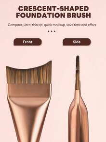 MAANGE 1pc Crescent-Shaped Professional Makeup Brush, Non-Slip Handle Design, Foundation Brush, Concealer Brush, Face Brush, Detail Brush, Suitable For Liquid Cosmetics, Daily Makeup Accessory, Portable Travel Makeup Brush, Gift For Girls. - Multicolor - View 5